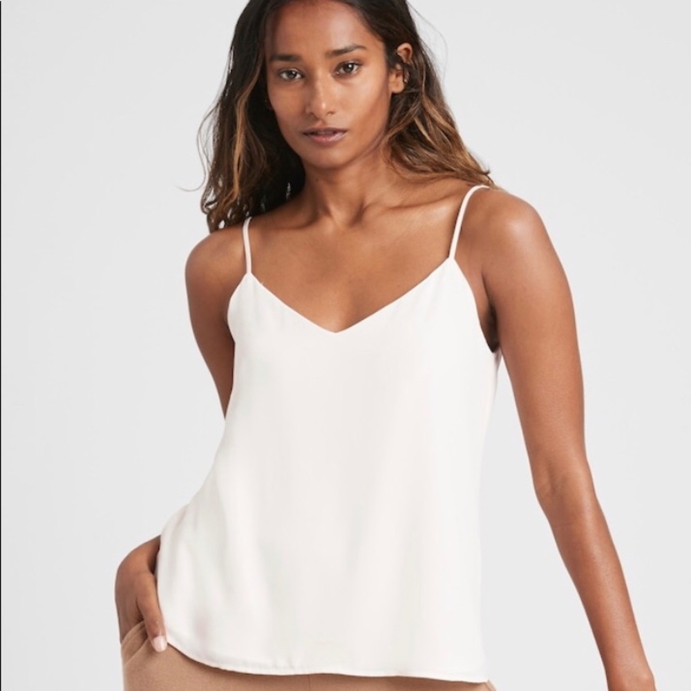 NWT Banana Republic white silk cami